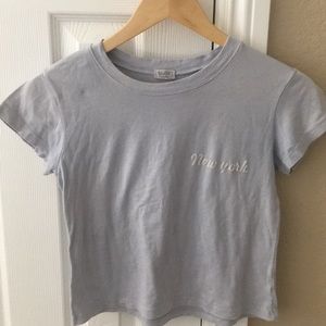 Brandy Melville Light Blue Graphic Tee